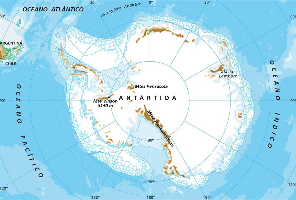 Карта антарктиды массив винсон