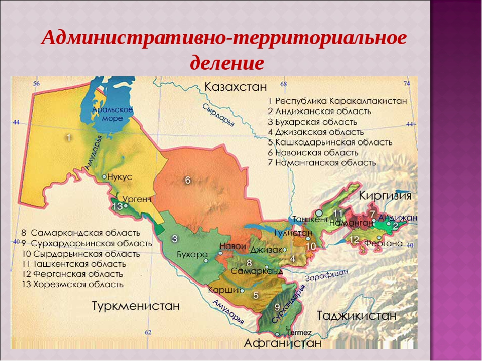 Карта и узбекистана - 95 фото