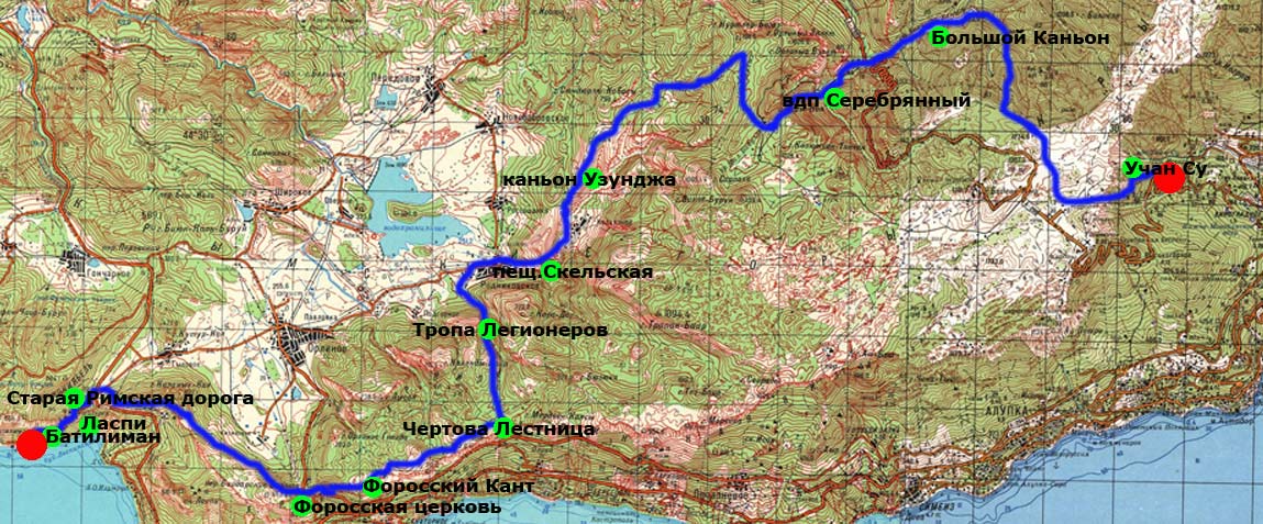 Туристические тропы крыма карта подробная